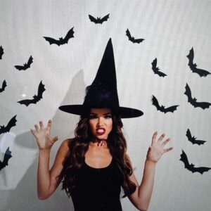 Purple Feather Witch Hat