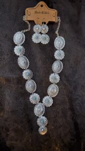 Silver concho necklace