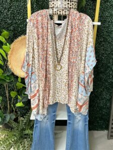 Color Patch Leopard Blouse