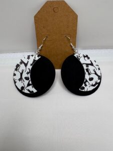 Black Cat Cresent with Black Moon Earrings