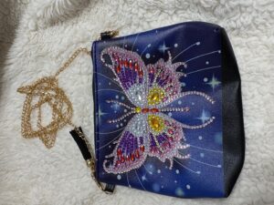 Blue Purse with Butterfly