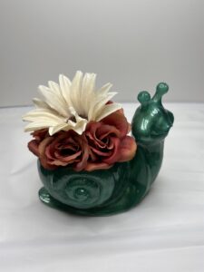 Teal Snail Planter
