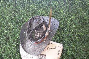 Matte black straw cowboy