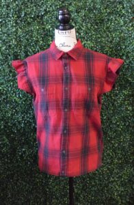 Ruffle Sleeve Flannel Vest/Small