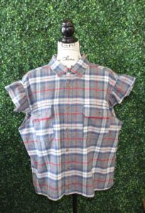 Ruffle Sleeve Flannel Vest/ XL