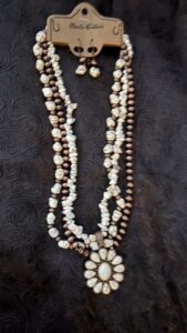 Bronze and white turquoise layered necklace