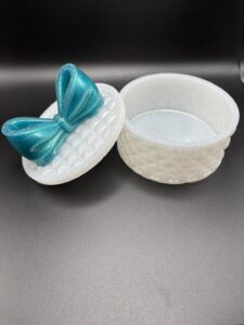 Trinket Container with Turquoise Bow