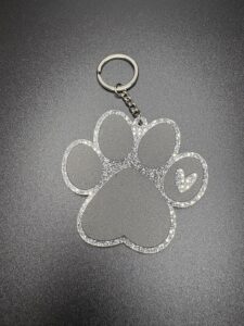 Silver Paw Print Keychain