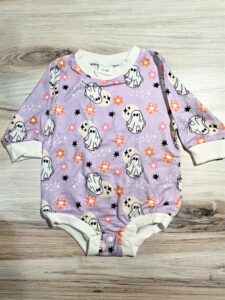 Groovy Purple Ghost Romper 12/18M