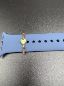 Brown and Gold Heart Watch Charm/Pinky Ring