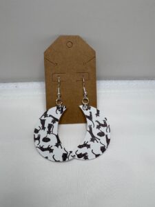 Black Cat Crest Moon Earrings