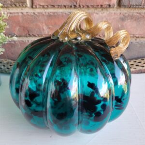Teal Glass Pumpkin