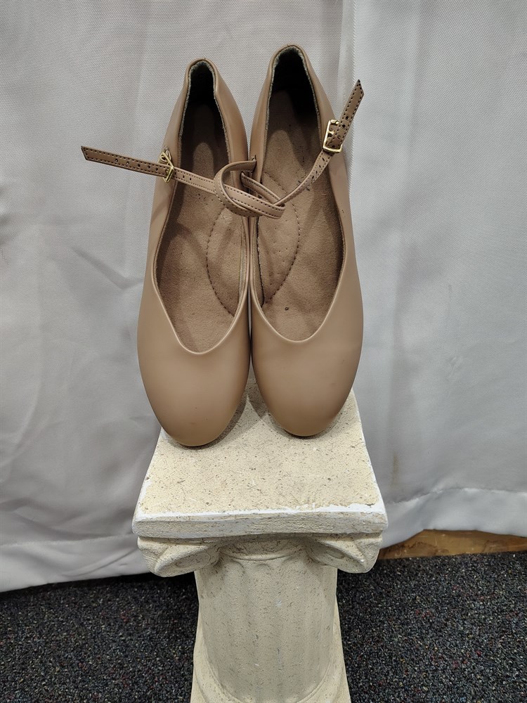 Low pumps with ankle strap, Tan, 8