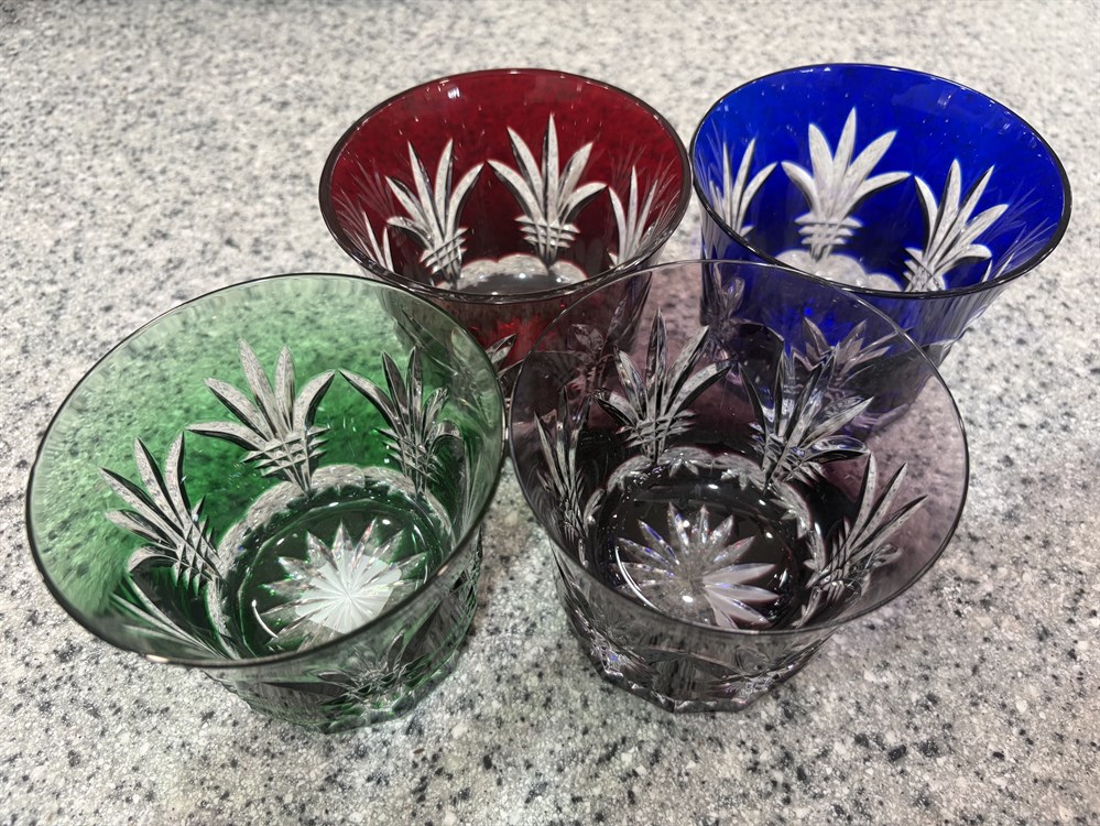 Edo Kiriko Cut Glass           Set of 4